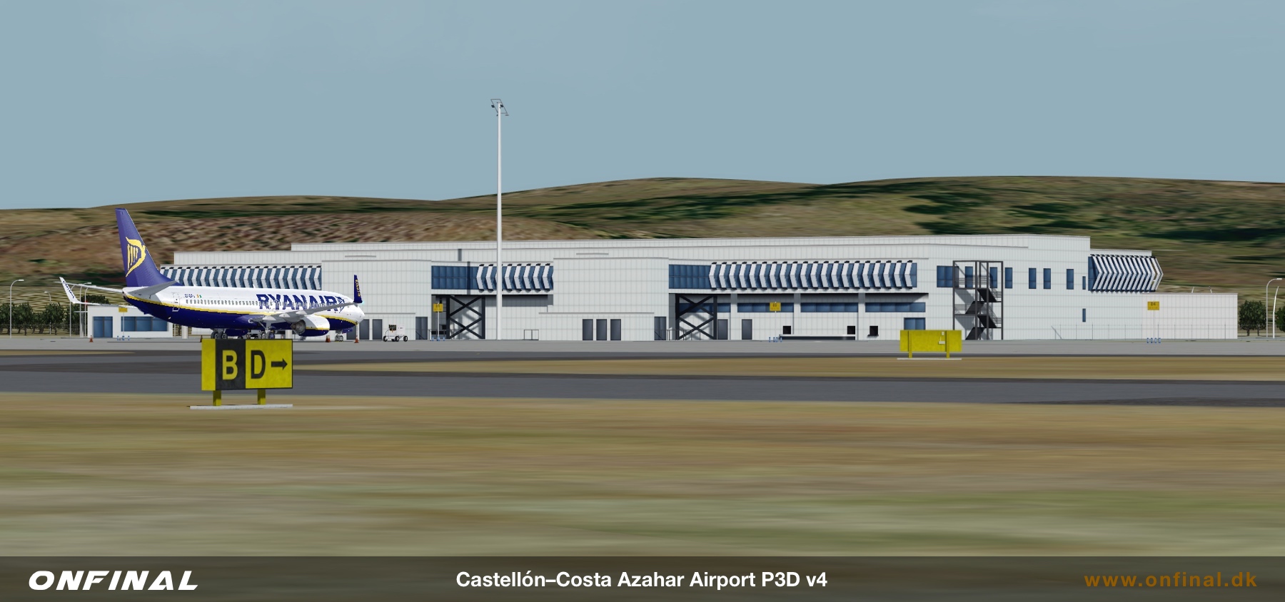 Castellon Airport LECH Taxiway Signs Scenery Prepar3d P3D FSX